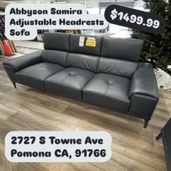 Abbyson Samira Adjustable Headrests Sofa 