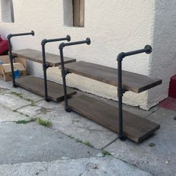 Set Of Two  Wall Racks  Gorgeous Style Beautiful Color Great Conditions Very Clean With Two Shelves Each  Size L32” H22” D12” Each 