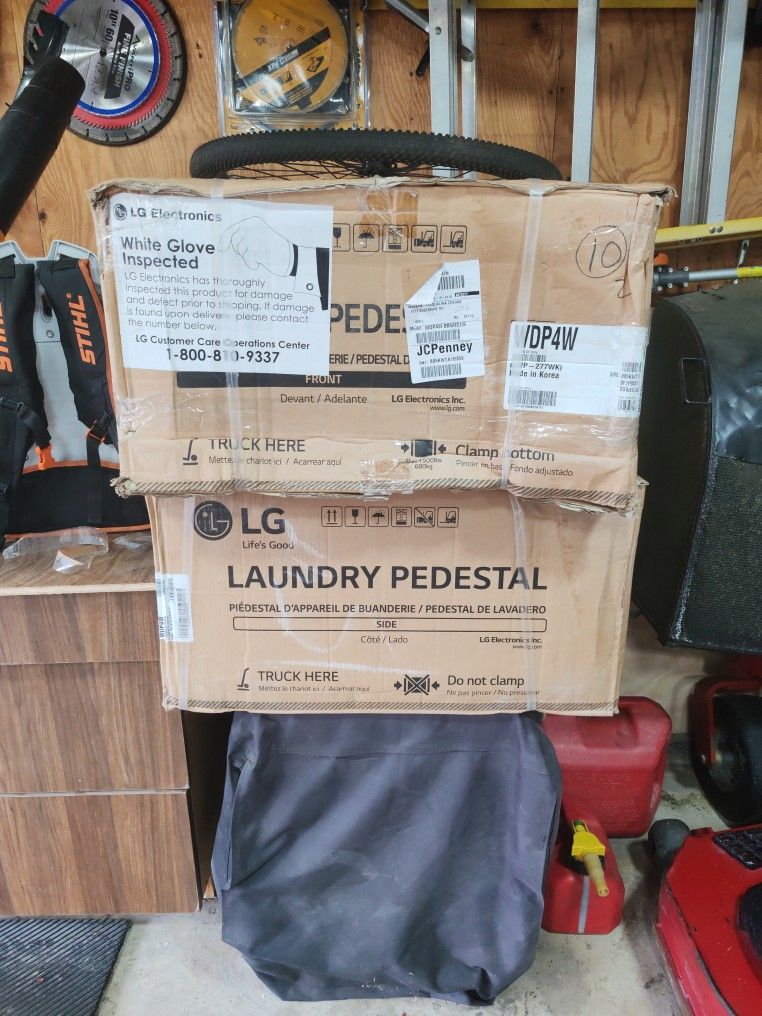 White LG Laundry Pedestal