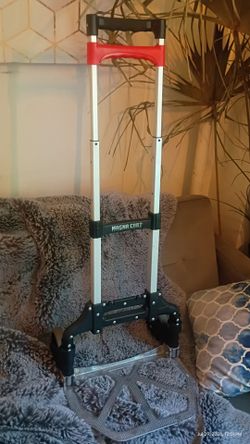 Magna Cart Personal Folding Aluminum Hand Truck Dolly 150lb Capacity, Black/Red NEW!