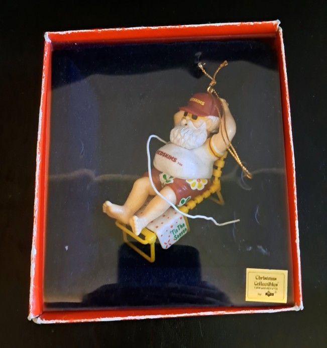 Washington Redskin's Lounging Santa Ornament by Russ 'Tis The Season  Ornaments'