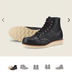 SIZE 8 RED WING THE CLASSIC MOC WATERPROOF LEATHER SOFT TOE BOOTS BRAND NEW 