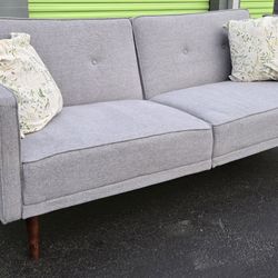 Beautiful Light Gray Loveseat Sofa / Futon- Delivery Available 🚚