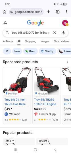 Troy Bilt lawnmower
