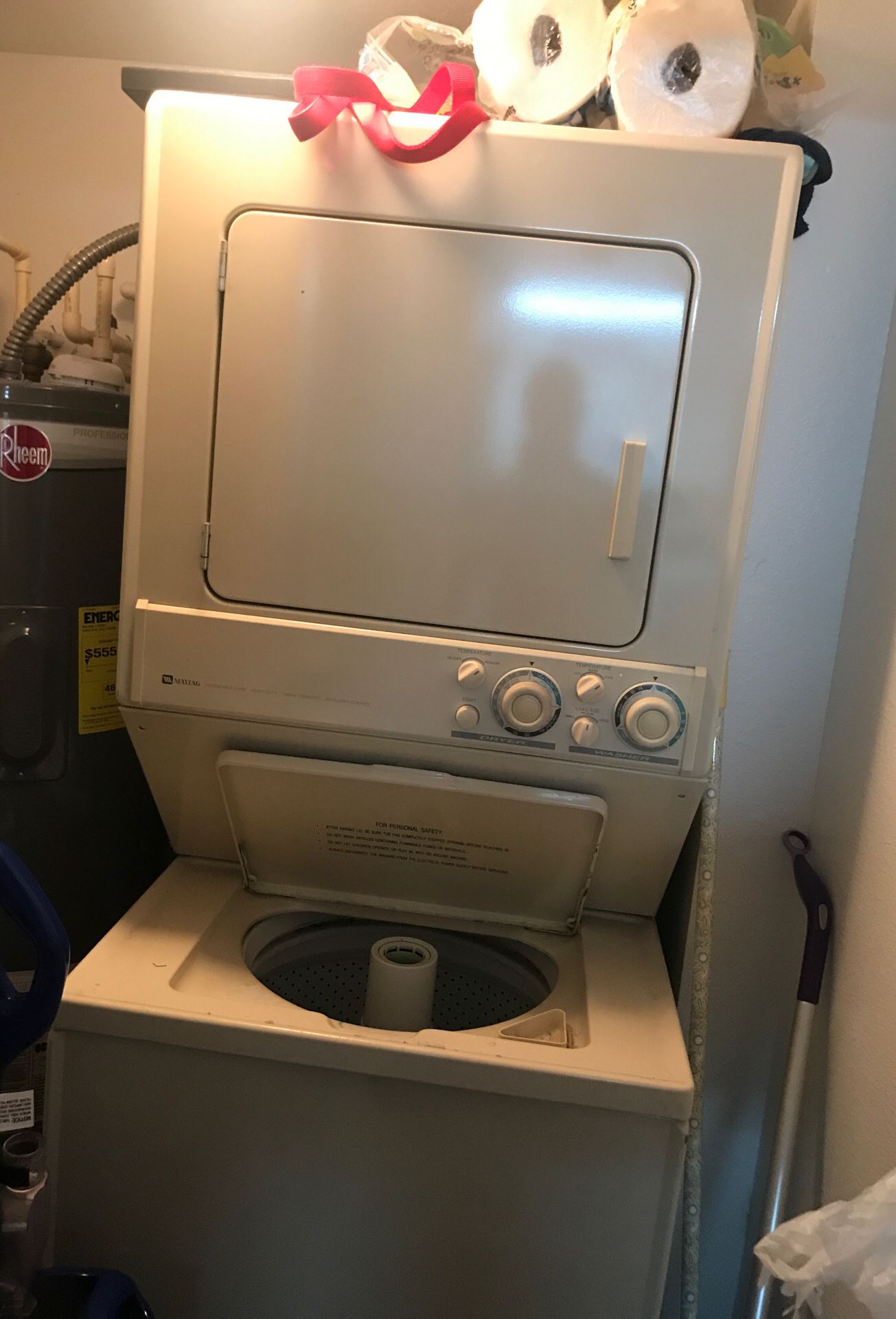 Maytag stackable washer/dryer combo