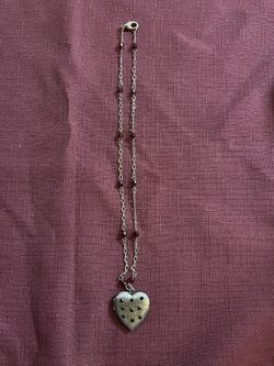 Silver Heart Shaped Locket Pendant Necklace 