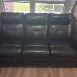 Black leather couch