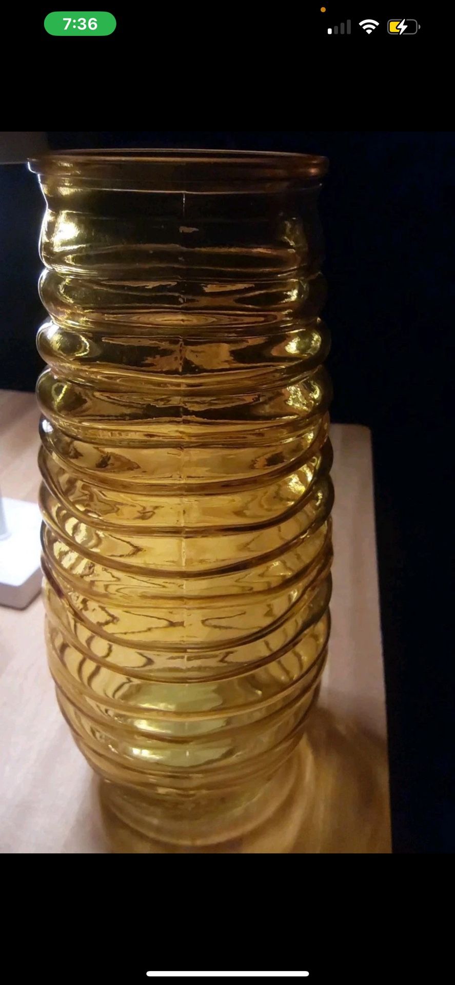 Beehive Design Yellow Vase
