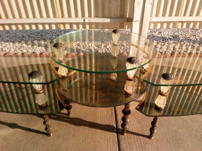 Antique Original Goran Mid Century Three Piece Table Appraisal Of $2260
