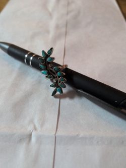 Turquoise and silver pinky Ring