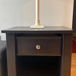 Night stand / End table expresso color with storage