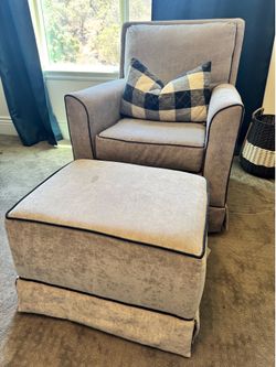 Pottery Barn Swivel Chair and Ottoman