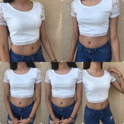 Papaya white crop top