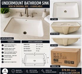 Undermount Bathroom Sink – New in Box 4 available