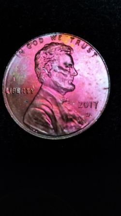 Beautiful 2017 D Lincoln Penny Rainbow Tone 