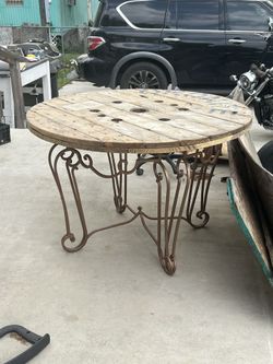 Wrought Iron, Wire Spool Table