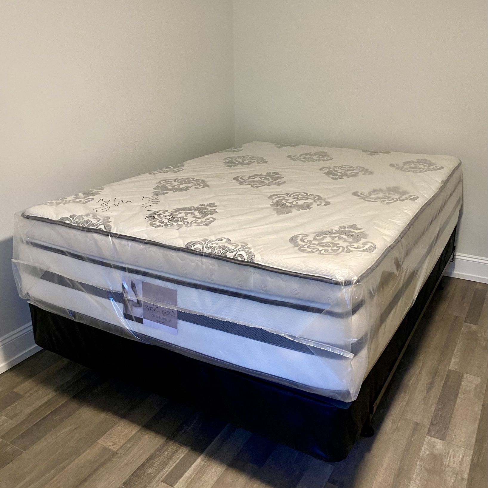 Full Size Mattress 14 Inch Thick With Pillow Top Of Gran Comfort And Box Springs New From Factory Available All Sizes Same Day Delivery