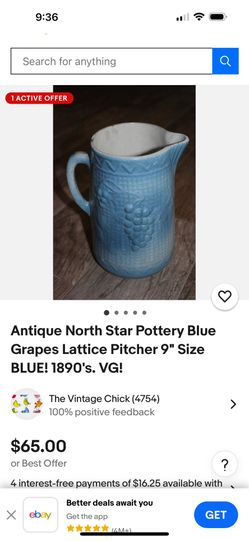 Vintage Pitcher North Star 