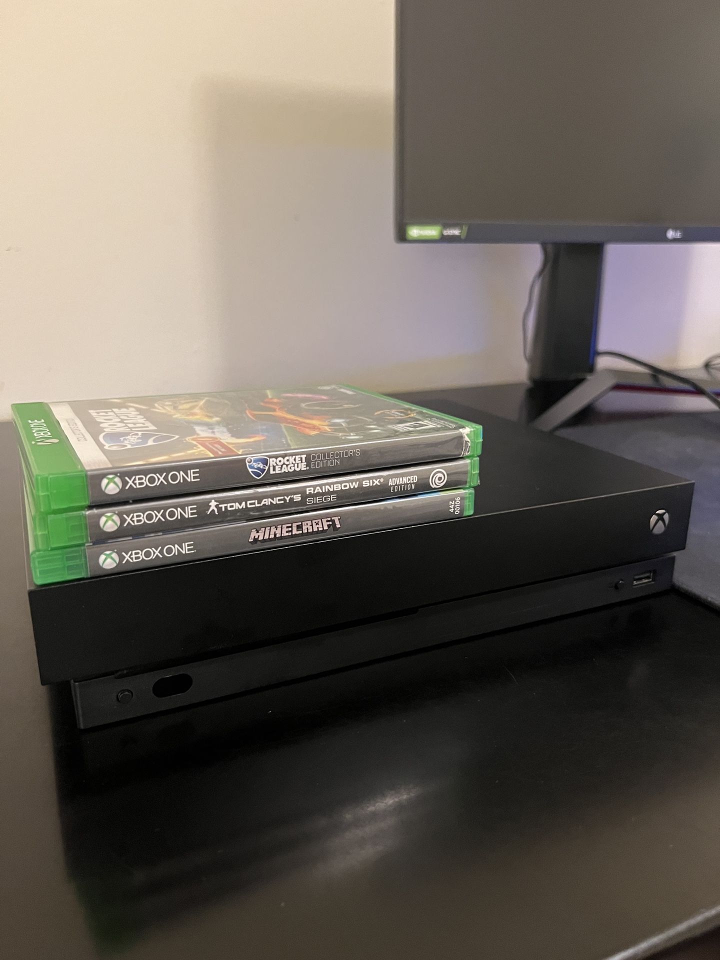 Xbox One X w/ 3 disc games