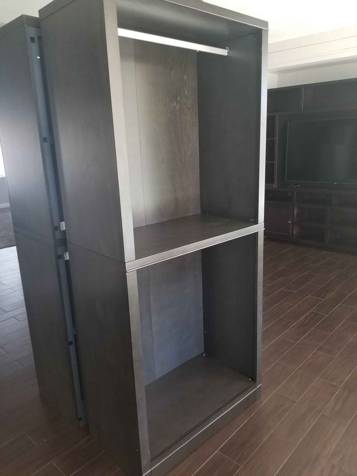 Wardrobe Unit With Shelves And Hanging Back