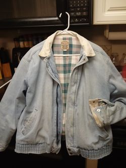 LEVIS JEAN JACKET PLAID FLANEL LINING CORDAROY COLLAR& CUFFS ZIP UP