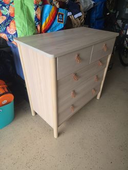 Wooden Chest of Drawers with Leather Handles