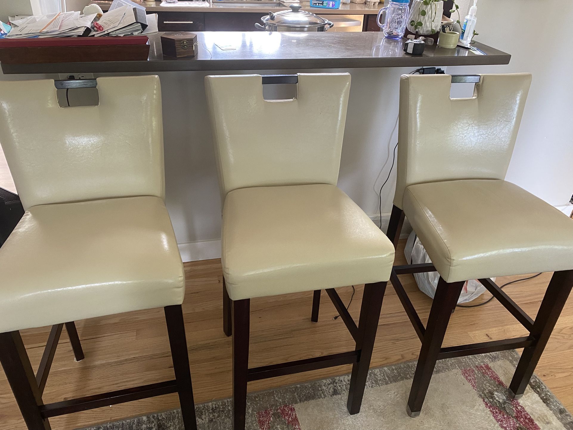 Set Of 3 Bar Stools:29 Inches Tall.