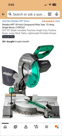New In Box!- Metabo 10 Inch Compound Miter Saw