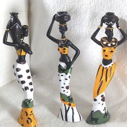 Gorgeous set of ornate African Women figurines