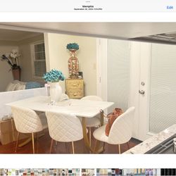 3 Pc Living Room Suit, No Rips , No Tears No Stains One Years Old. Dining Room Chairs , Table Is Not Included And A Spin Bike.