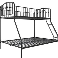 Novogratz Bushwick Metal Bunk Bed, Kid's Bedroom Furniture, Twin/Full, Black