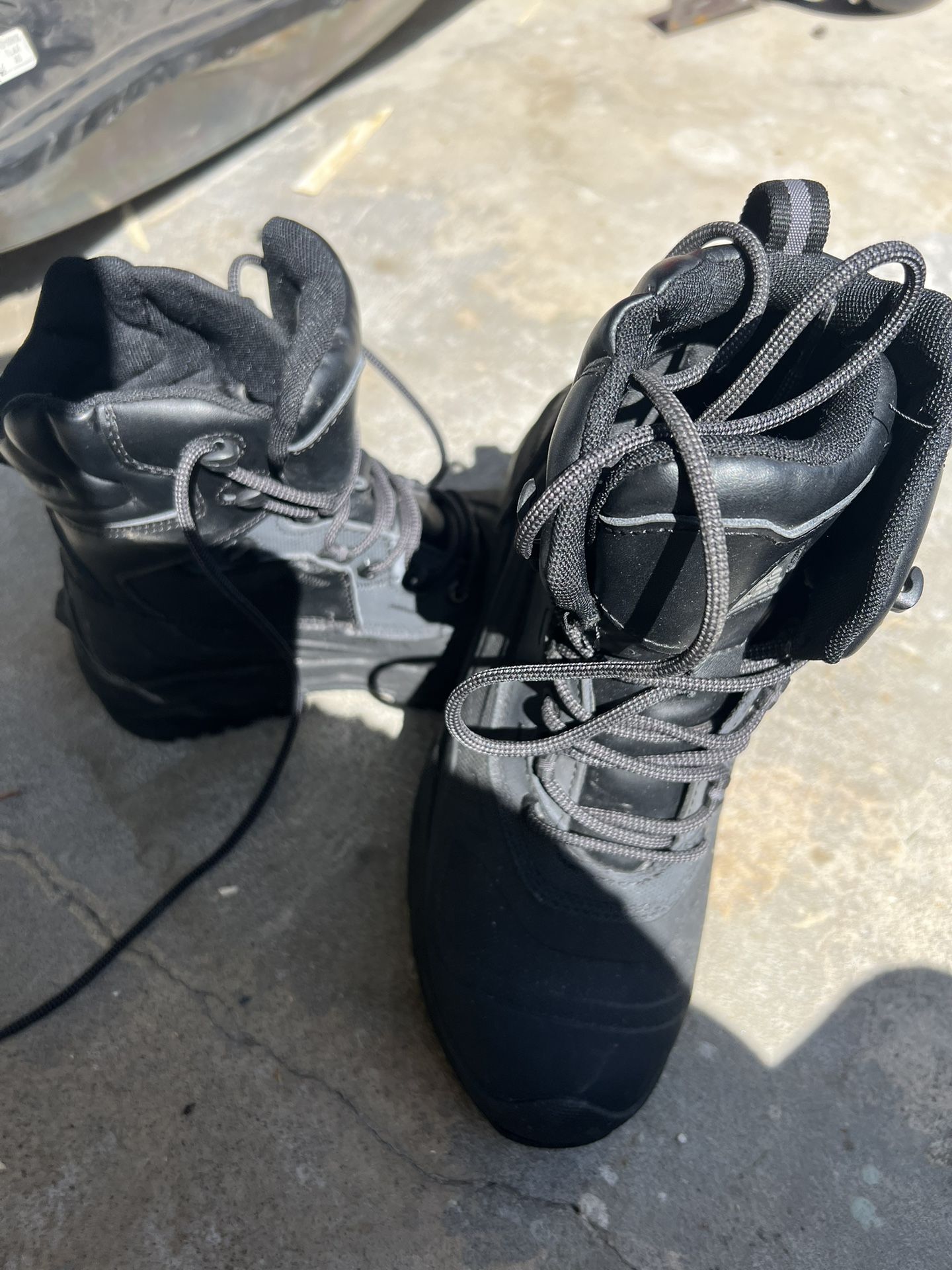 Ace Work Boots Mens 9 Black Piston Shoes for Crews Non-Slip WaterProof