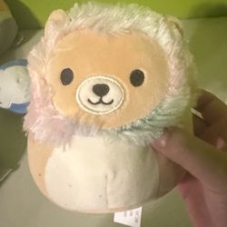 Squishmallow Leonard the Lion rainbow colored mane stuffed animal