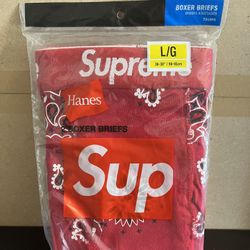 DS Supreme x Hanes Bandana Boxer Briefs Pack Red SzL (2 Boxers in 1 Pack)