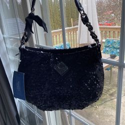 New With Tags Black Sequin Purse