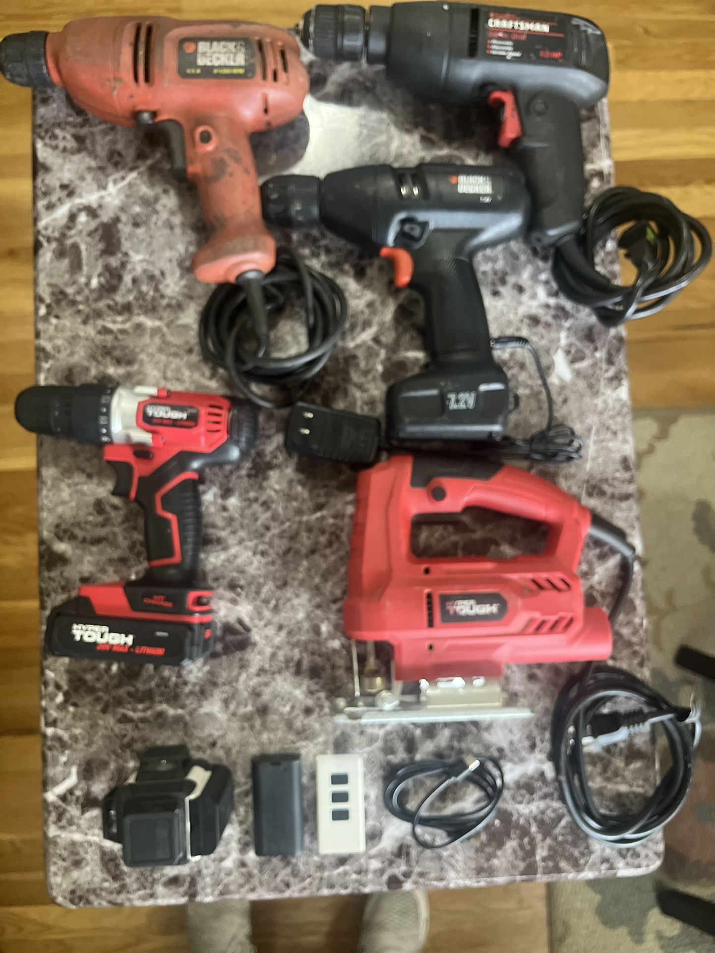 Set de herramientas - Drills Hyper Tough, Craftsman, Black & Decker, Jig Saw Hyper Tough y Laser