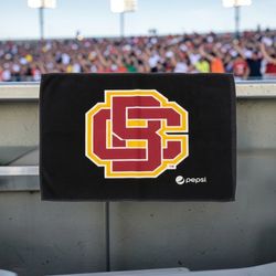 Bethune-Cookman Wildcats Club Logo Embroidered Black Hand Towel Promotional Item. This 17" X 14" black towel features the official athletic logo for t