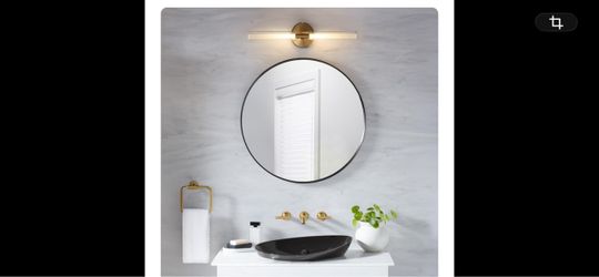 Round Wall Mirror with Black Metal Frame