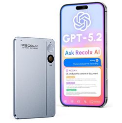 AI Voice Recorder & Transcriber with GPT-5.2 Analysis – 30-Hour Recording