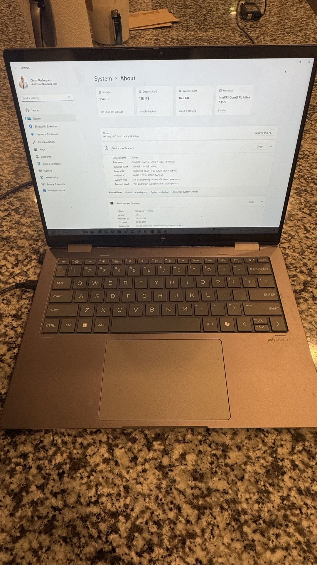 Laptop Hp 2025 Convertible 2x1 Intel Ultra 7