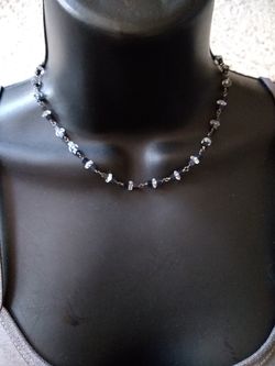 Swarovski crystals wire wrapped with Sterling silver necklace
