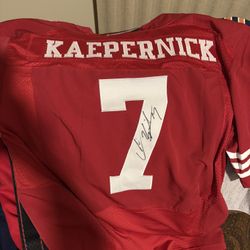 Autographed Colin Kaepernick San Francisco 49ers #7 Red Jersey – Signed 