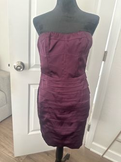 Purple mini strapless dress