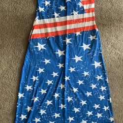 Brand New American Flag Sun Dress Sundress Sz L