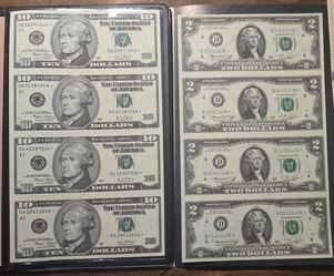 Uncut US Currency Sheet Set with Certificate  Star Notes