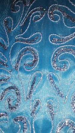 Dress, two piece sequined, teal, size 7, Blondie Nites by Jaslene