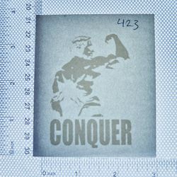 Iron On Heat Transfer  Good For T-shirts Sweaters Jackets T Shirt Design Size Is About 3x3  Conquer #423