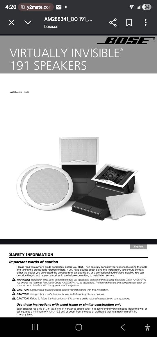 🔥 Bose 191 In-Wall Speakers – Great Sound, Perfect Working Condition 🔥