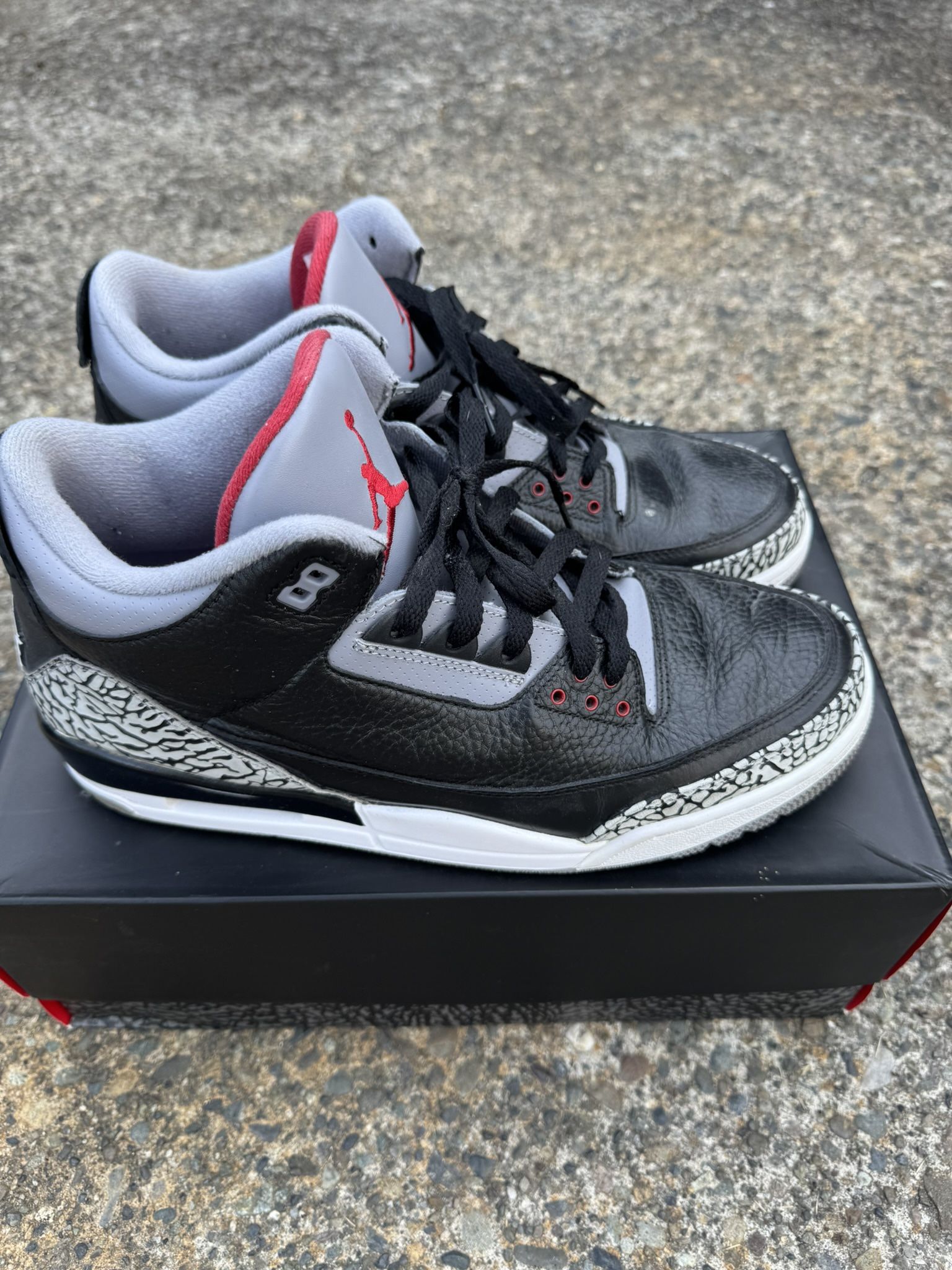 Jordon Black Cement 3’s Size 13