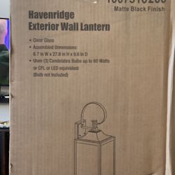 Home Decorators Collection 27.8 in. 3-Light Matte Black Hardwired Outdoor Wall Light Lantern Sconce - New